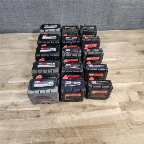 HOUSTON LOCATION - AS-IS MILWAUKEE BATTERY PACK QTY - 15