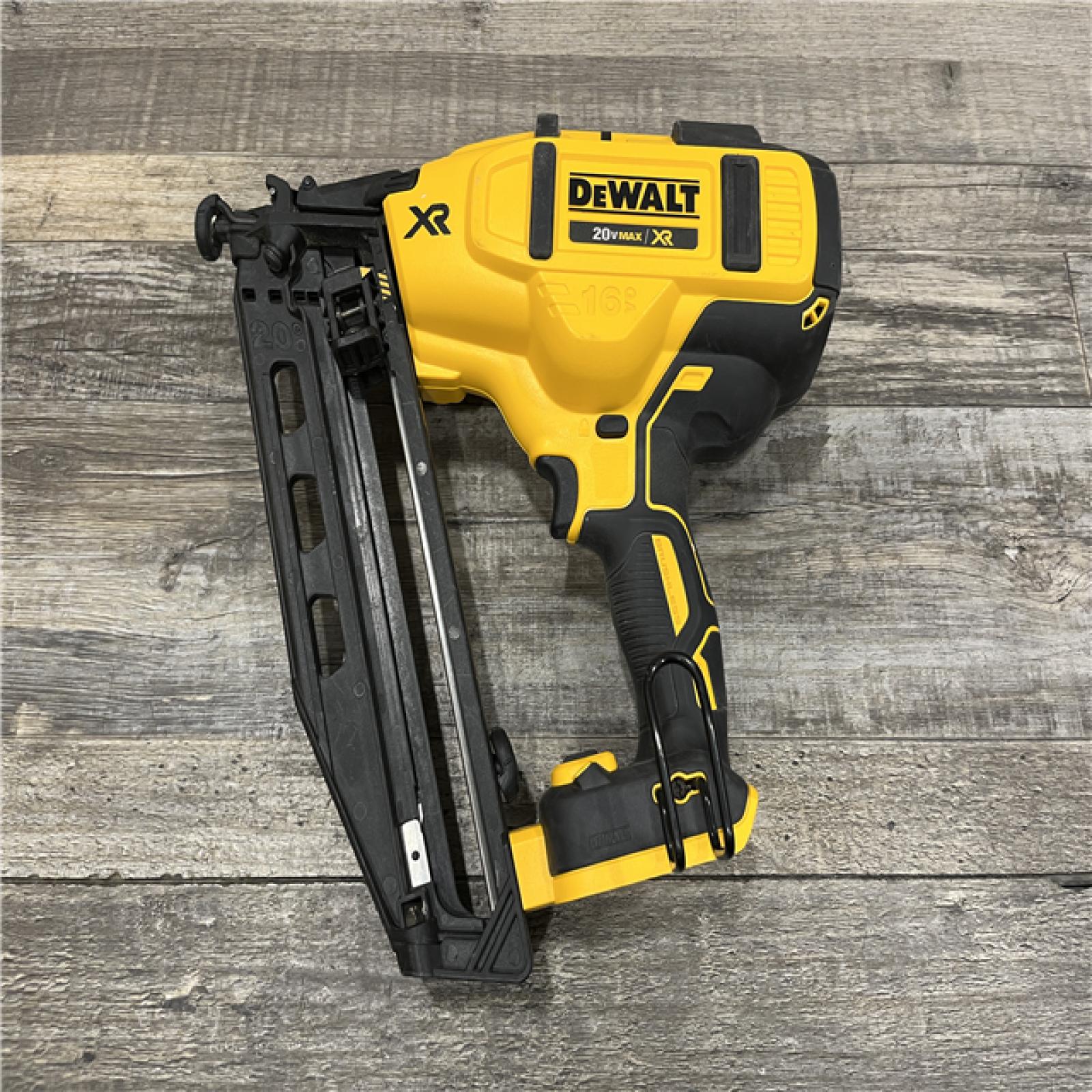 AS-IS DEWALT 20V MAX XR Lithium-Ion Electric Cordless 16-Gauge Angled Finishing Nailer (Tool Only)