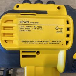 AS-IS DEWALT 20V MAX 550 PSI 1.0 GPM Cold Water Cordless Power Cleaner with 4-Nozzles (Tool Only)
