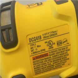 as-is DEWALT FLEXVOLT 60V MAX Cordless Brushless 4.5 in. to 6 in. Small Angle Grinder with Kickback Brake (Tool Only)