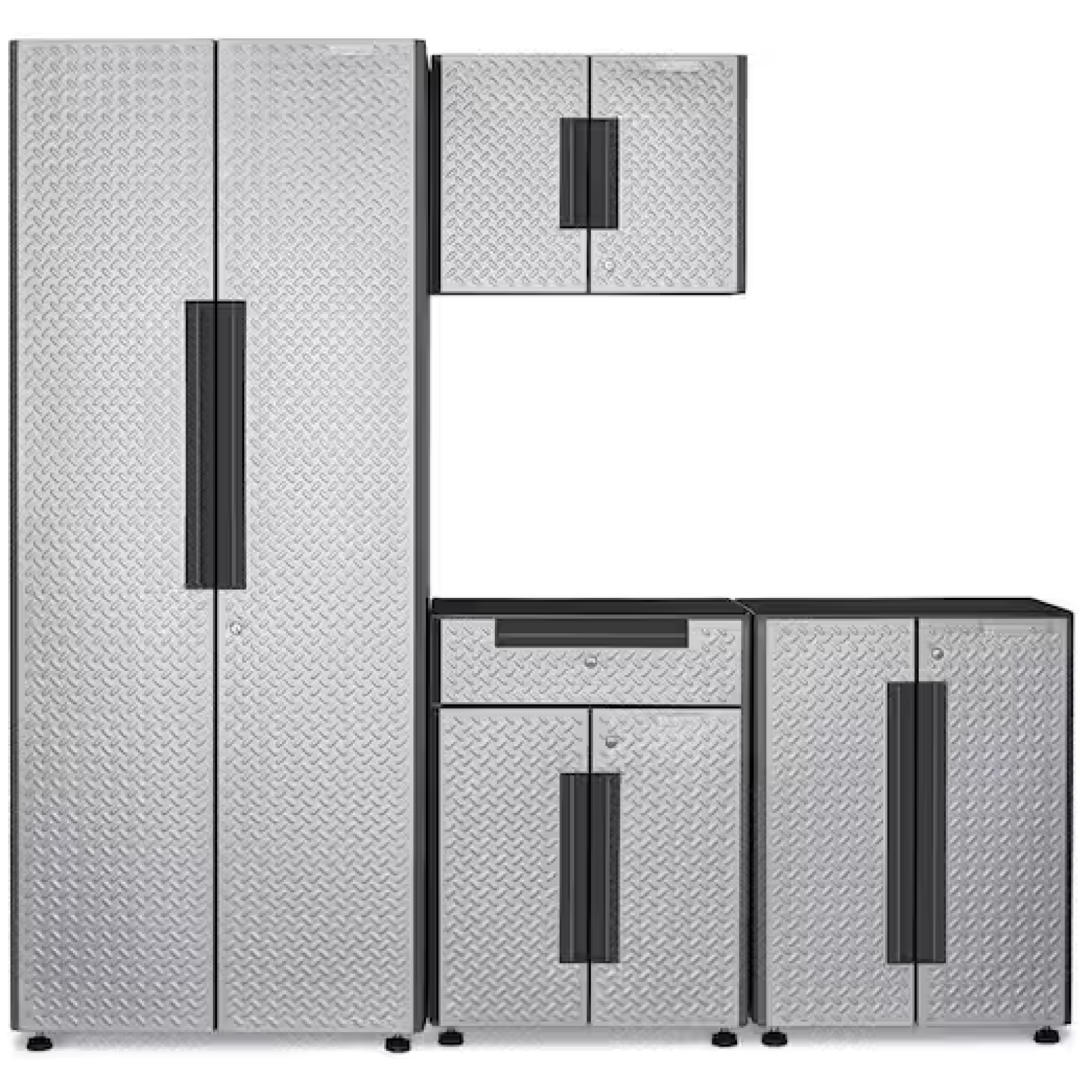 DALLAS LOCATION - GLADIATOR 78 in W x 75 in H x 19 in D Pre-Assembled 24 Gauge Welded Steel 4-Piece Garage Storage System in Silver Tread (1 SET)