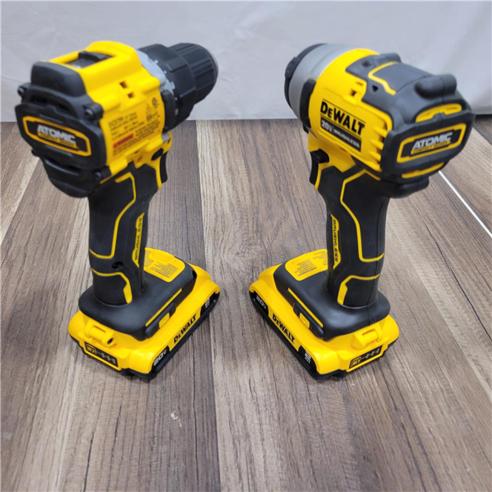 AS-IS Dewalt 20V MAX ATOMIC Brushless Compact Lithium-Ion 1/2 in. Cordless Drill Driver and 1/4 in. Impact Driver Combo Kit with 2 Batteries 2 Ah