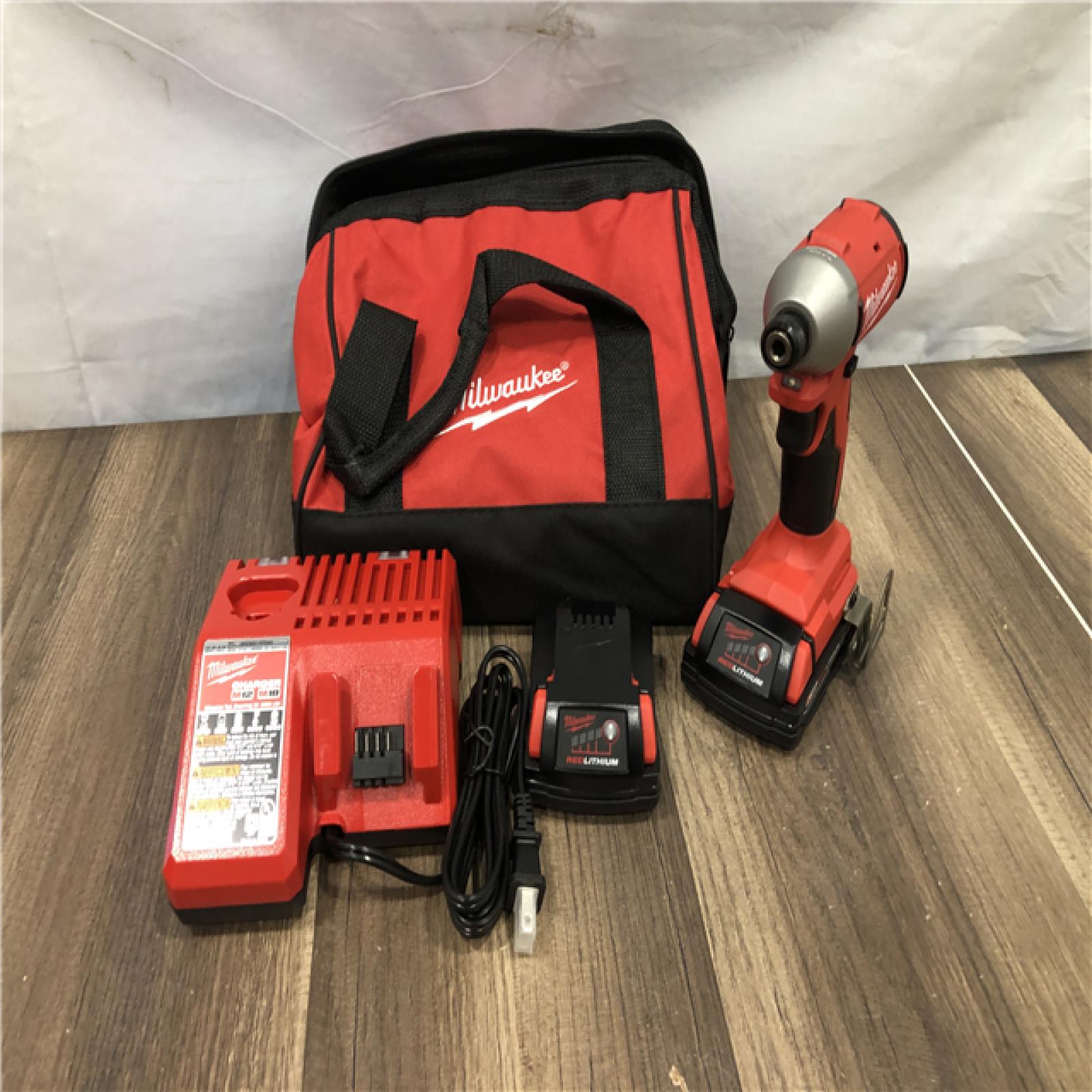 AS-IS Milwaukee 18V Lithium-Ion Brushless Cordless 1/4 in. Impact Driver Kit