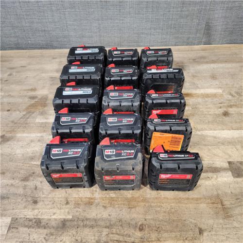 HOUSTON LOCATION - AS-IS MILWAUKEE BATTERY PACK QTY - 15