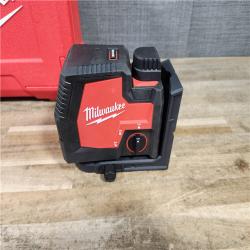 HOUSTON LOCATION - AS-IS Milwaukee 100 ft. REDLITHIUM Lithium-Ion USB Green Rechargeable Cross Line Laser Level Kit