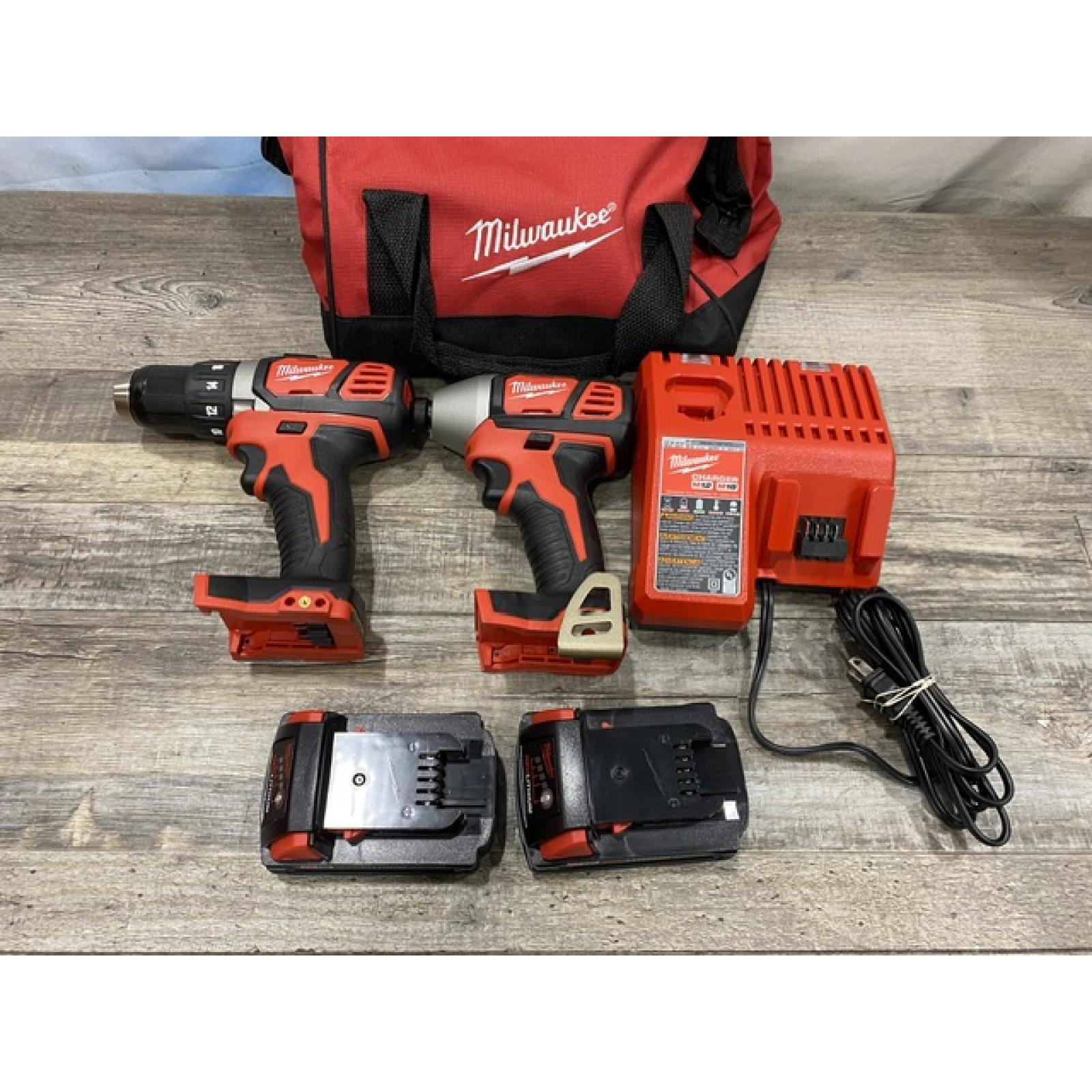 AS-IS Milwaukee 18V Lithium-Ion Cordless Drill Driver/Impact Driver Combo Kit