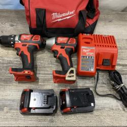 AS-IS Milwaukee 18V Lithium-Ion Cordless Drill Driver/Impact Driver Combo Kit