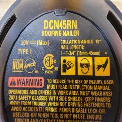 HOUSTON LOCATION - AS - IS DEWALT 20V MAX 15-Degree Electric Cordless Roofing Nailer (Tool Only)