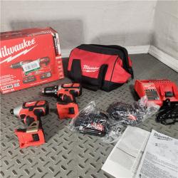 Houston Location - As-Is Milwaukee 2691-22 18V M18 Lithium-Ion Compact Brushless Cordless 2-Tool Combo Kit with 1/2 Drill/Driver and 1/4 Hex Impact Driver 2.0 Ah - Appears IN GOOD Condition