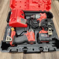 AS-IS Milwaukee M18 FUEL 18V Lithium-Ion Brushless Cordless Hammer Drill and Impact Driver Combo Kit (2-Tool) with 2 Batteries