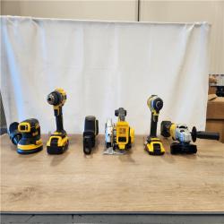 AS-IS- DEWALT 20V Lithium-Ion Cordless 6-Tool Combo Kit with 5.0 Ah and 2.0 Ah Batteries  Charger and Tough System 2.0 Rolling Toolbox