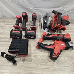 AS-IS  Milwaukee M18 18-Volt Lithium-Ion Cordless Combo Kit 7-Tool with 2-Batteries, Charger and Tool Bag