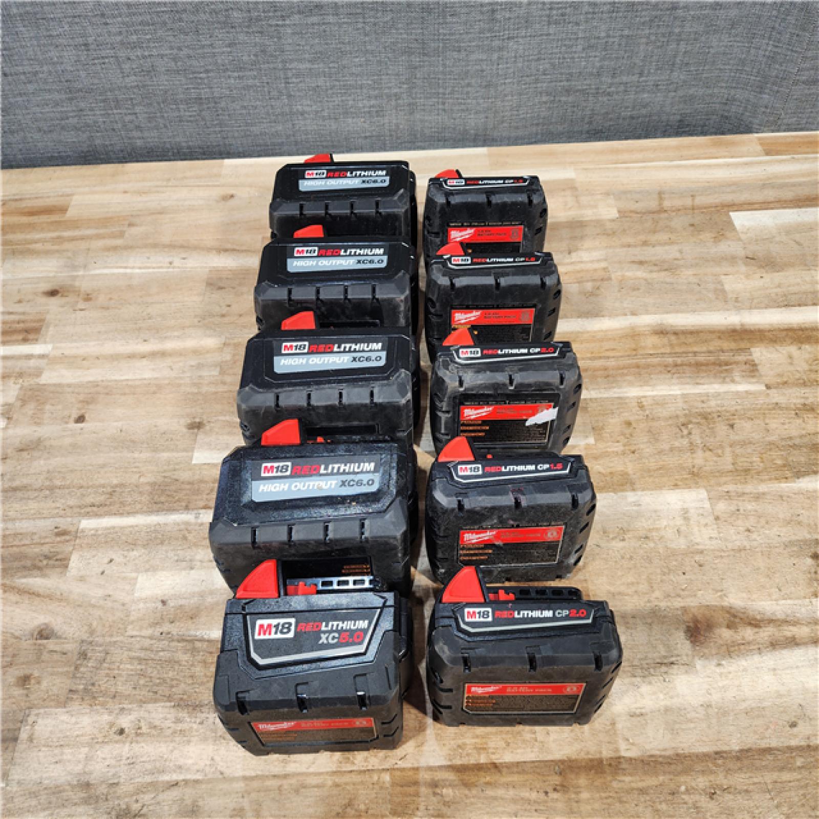 HOUSTON LOCATION - AS-IS MILWAUKEE BATTERY PACK QTY - 10