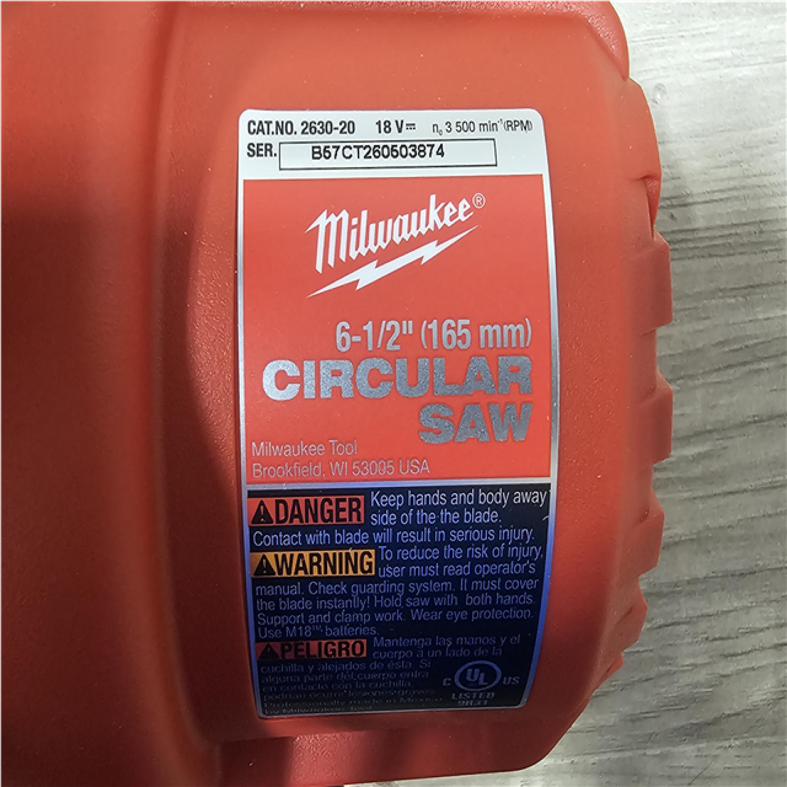 AS-IS Milwaukee 18V Lithium-Ion Cordless 6-1/2 in. Circular Saw (Tool-Only)