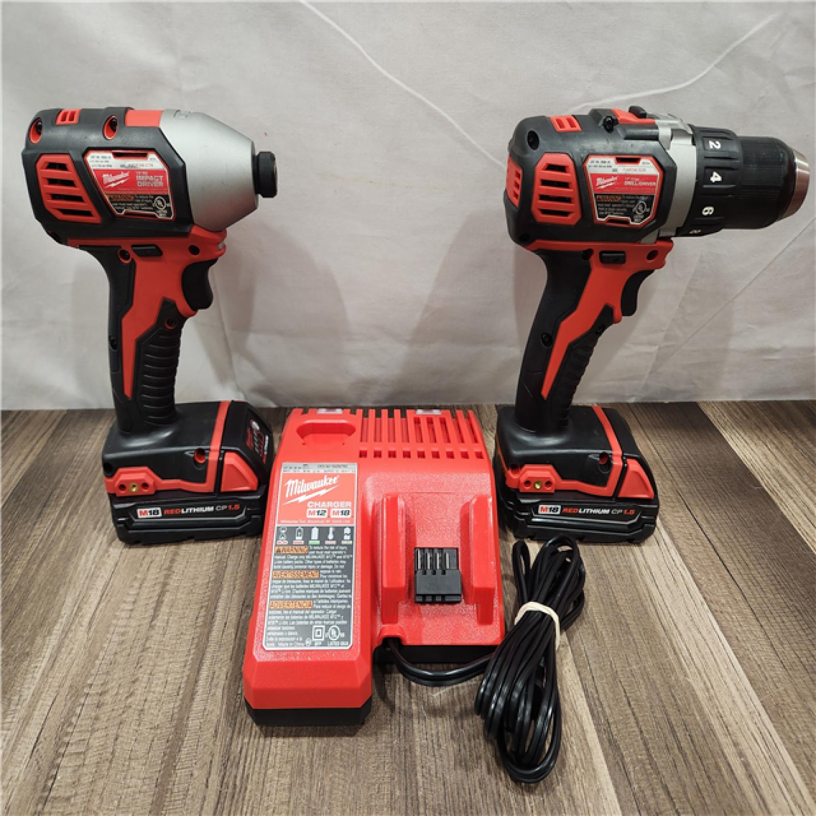 AS-IS- Milwaukee 18V Cordless Brushed 2-Tool Drill/Driver and Impact Driver Kit