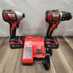 AS-IS- Milwaukee 18V Cordless Brushed 2-Tool Drill/Driver and Impact Driver Kit