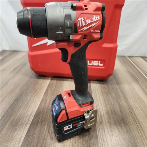 AS-IS Milwaukee 2904-22 Hammer Drill Driver Kit with Batteries  Charger & Tool Case  Red