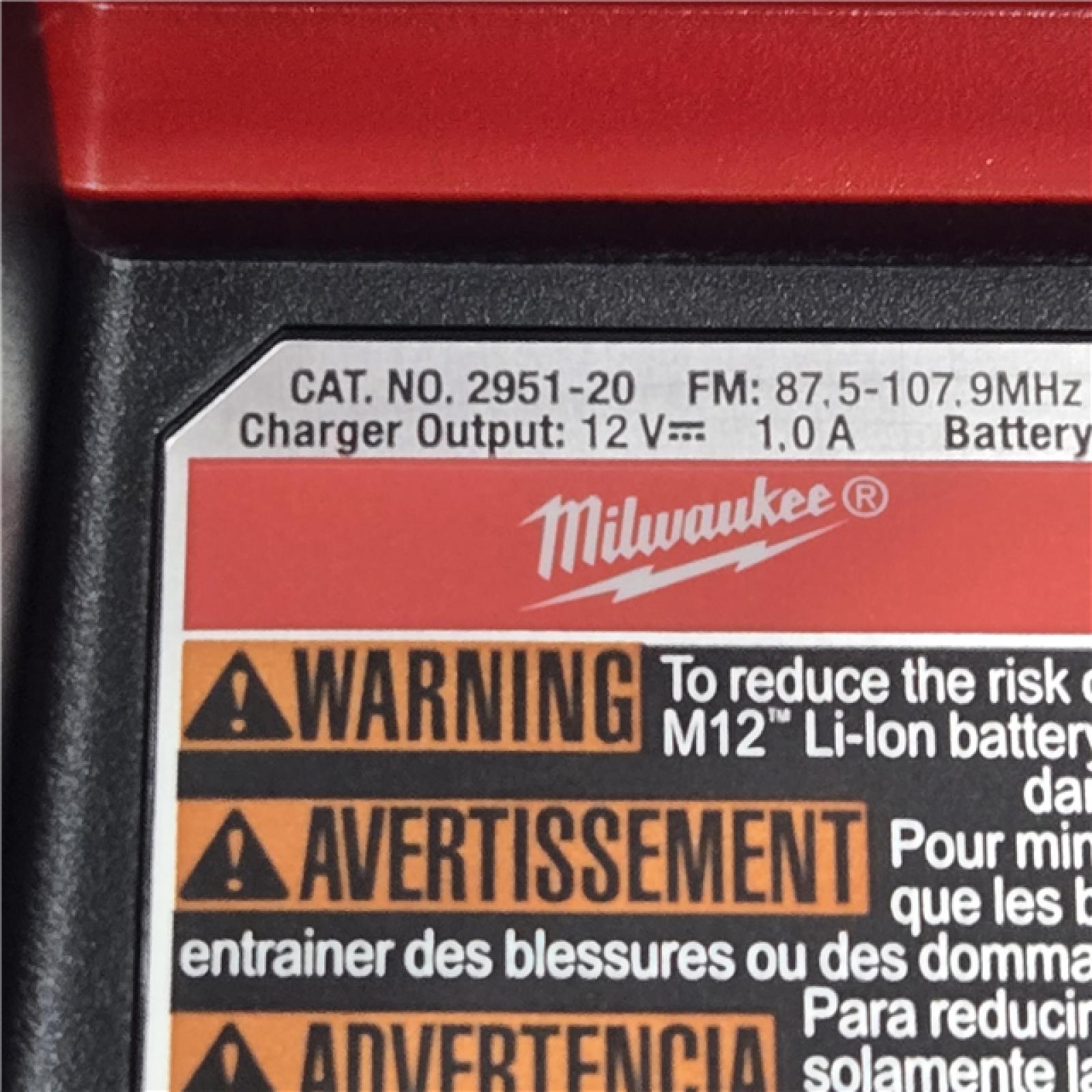 AS-IS Milwaukee 2951-20 M12 12V Bluetooth Speaker Radio (Tool-Only)