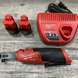 AS-IS Milwaukee FUEL 12V Lithium-Ion Brushless Cordless High Speed 3/8 in. Ratchet Kit