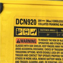 AS-IS DEWALT 20-Volt 21° Cordless Framing Nailer (Tool-Only)