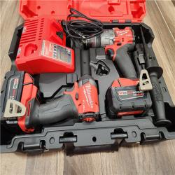 AS-IS MILWAUKEE FUEL 18V Lithium-Ion Brushless Cordless Hammer Drill and Impact Driver Combo Kit (2-Tool) with 2 Batteries