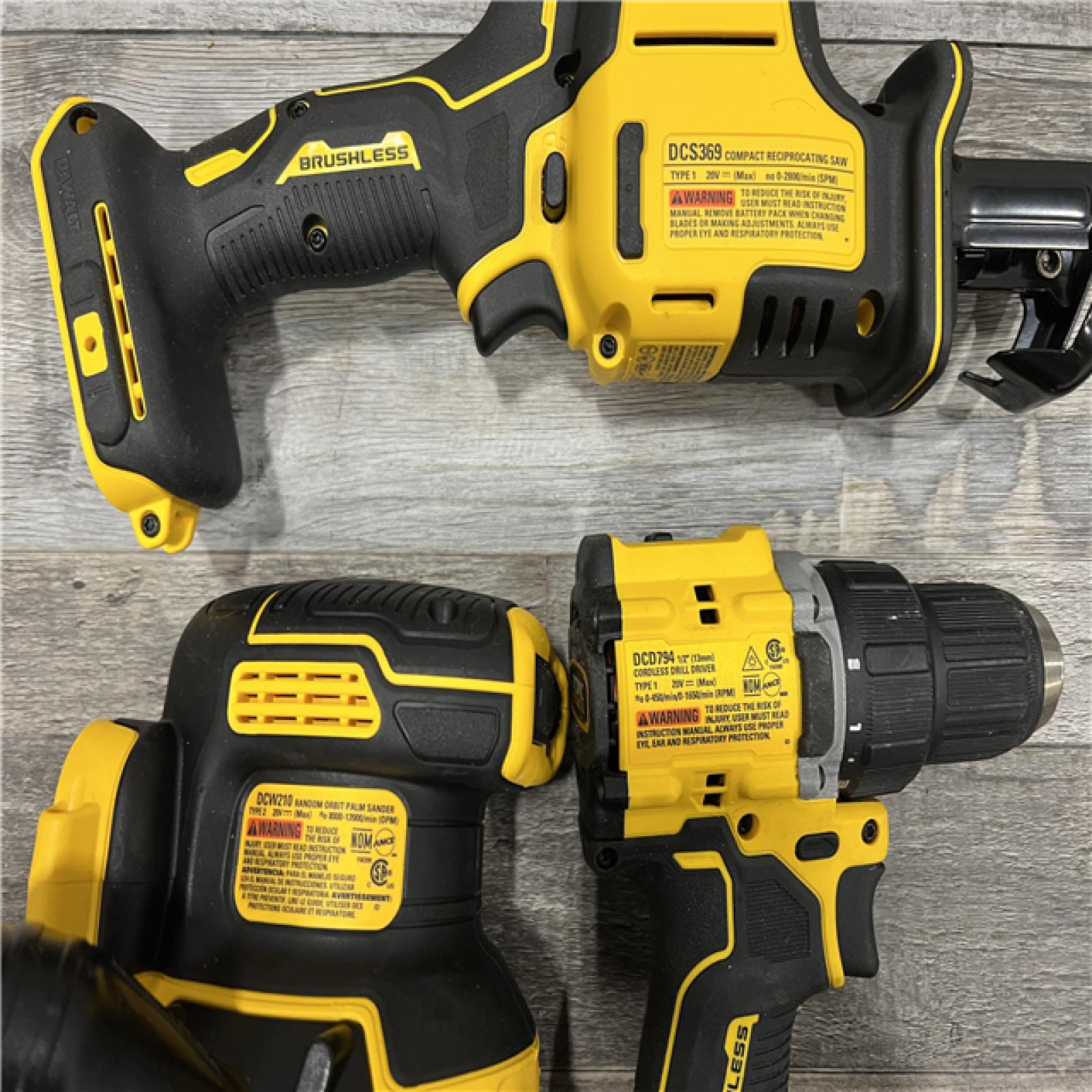 AS-IS DEWALT 20V MAX Lithium-Ion Cordless 7-Tool Combo Kit with 2.0 Ah Battery, (2) 5.0 Ah Batteries and Charger