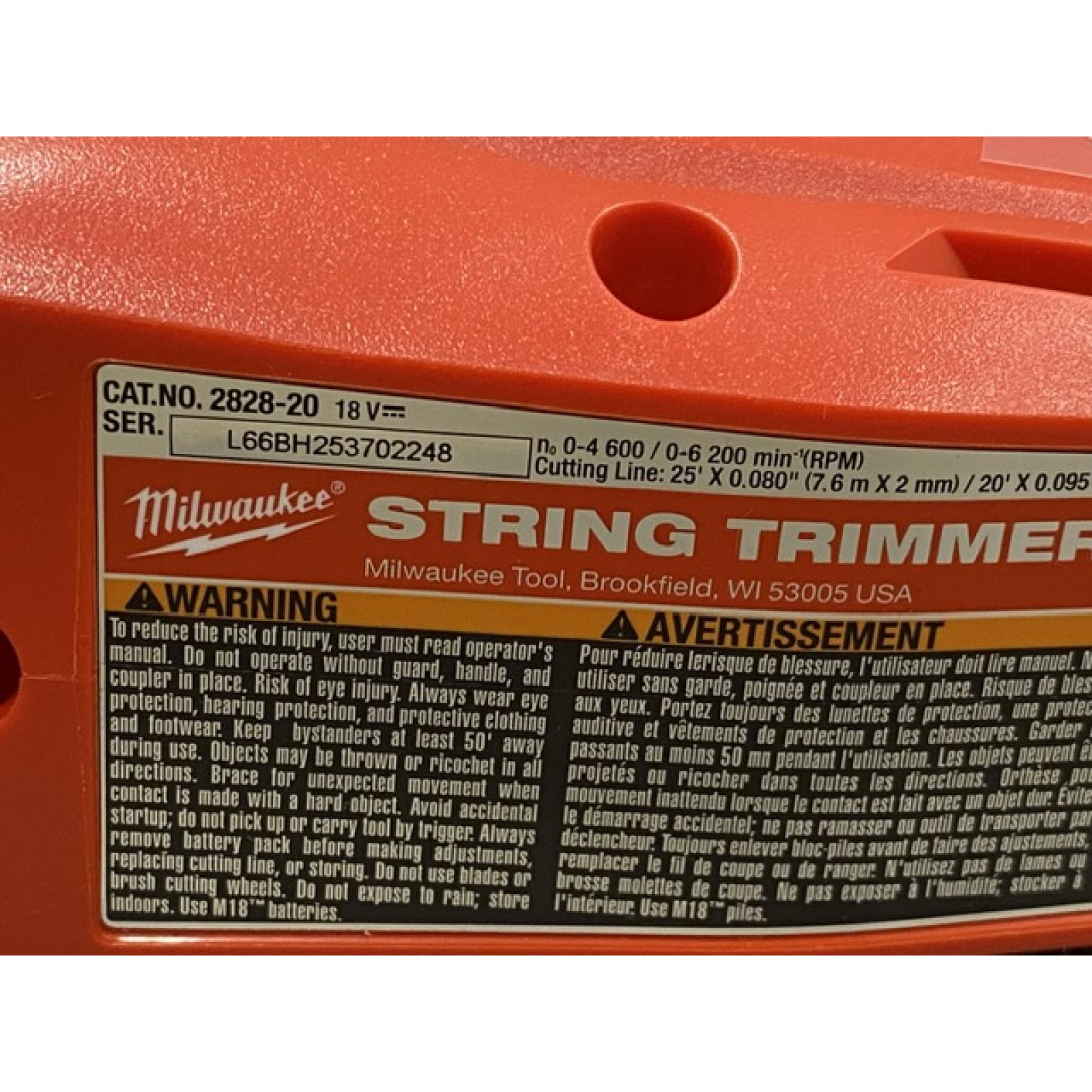 AS-IS Milwaukee Brushless 18V 16in. Cordless Battery Powered String Trimmer (Tool-Only)