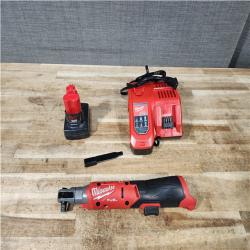 Houston Location AS-IS Milwaukee Fuel Cordless Ratchet and Battery with Charger