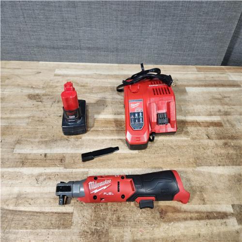 Houston Location AS-IS Milwaukee Fuel Cordless Ratchet and Battery with Charger