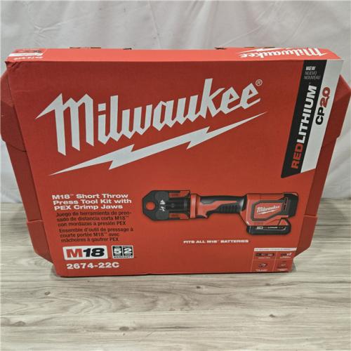 NEW! - Milwaukee M18 18V Lithium-Ion Cordless Short Throw Press Tool Kit