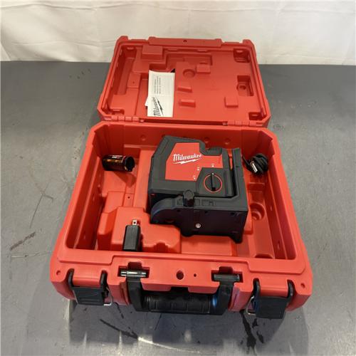 AS-IS - MILWAUKEE 100 Ft. REDLITHIUM Lithium-Ion USB Green Rechargeable Cross Line Laser Level with Charger