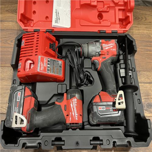 AS-IS Milwaukee M18 FUEL 18V Lithium-Ion Brushless Cordless Hammer Drill and Impact Driver Combo Kit (2-Tool) with 2 Batteries