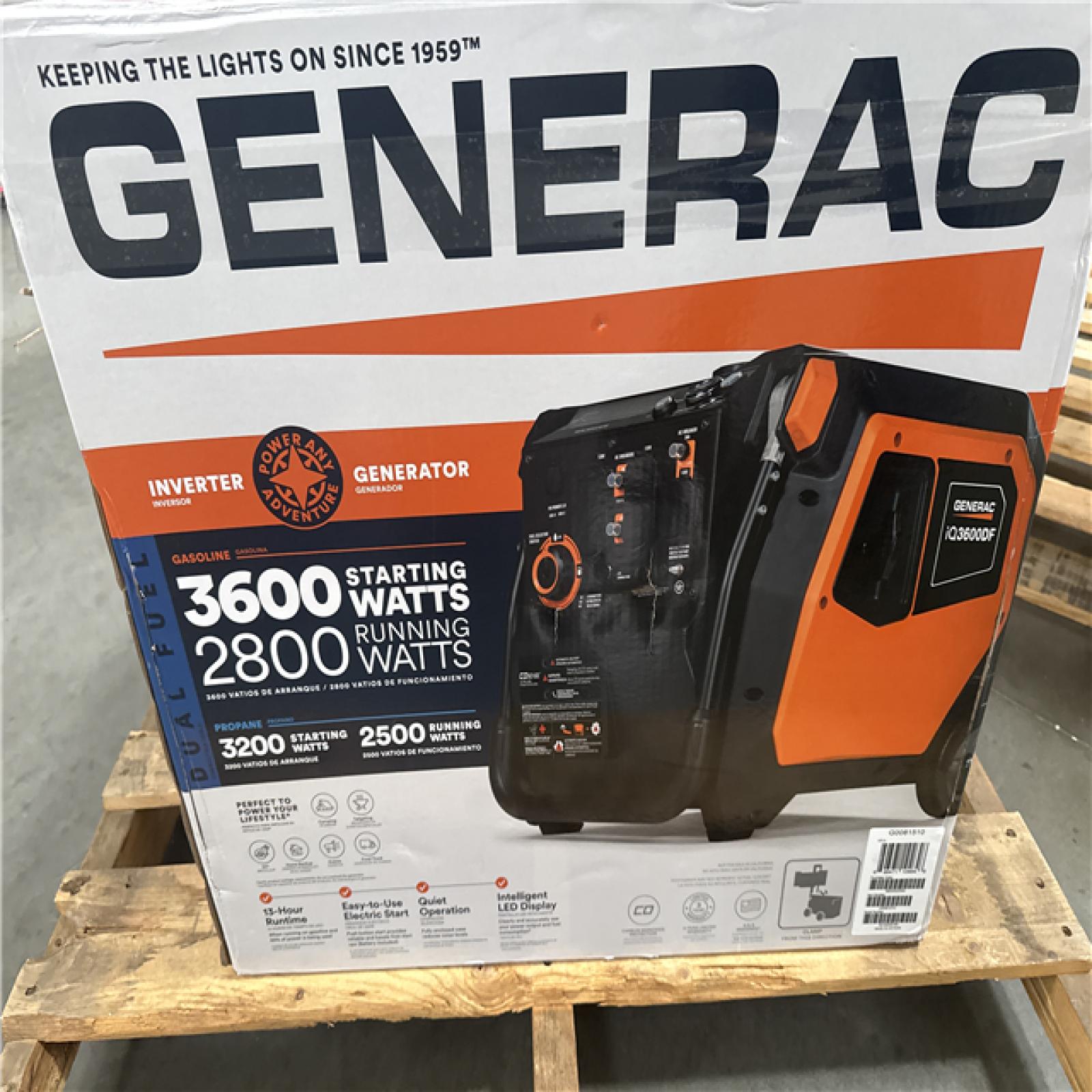 California AS-IS Generac iQ3800DF Portable Generator