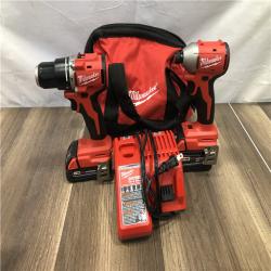 AS-IS Milwaukee 18-Volt Lithium-Ion Brushless Cordless Compact Hammer Drill/Impact Combo Kit