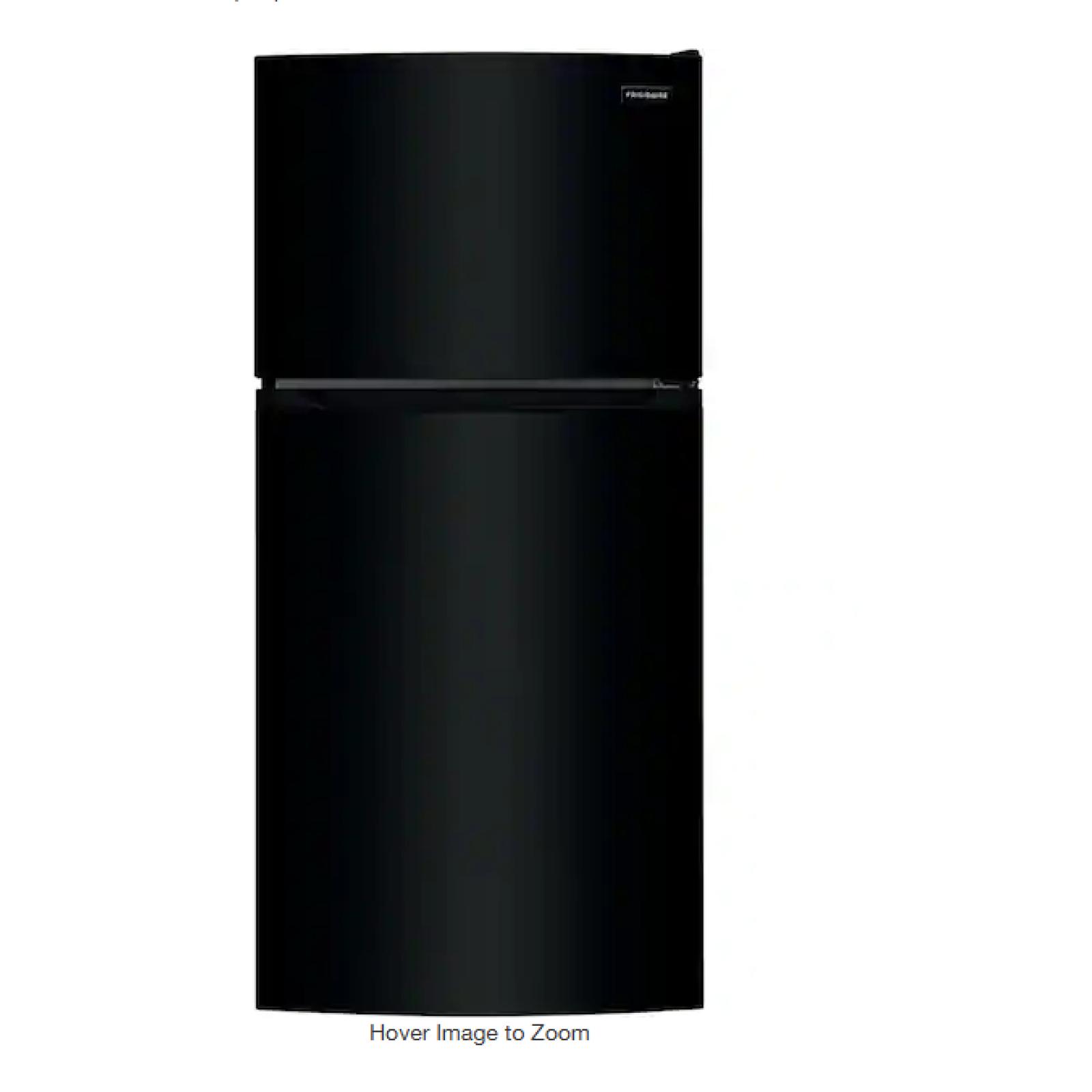 DALLAS LOCATION - Frigidaire 27.6 in. 14 cu. ft. Top Freezer Refrigerator in Black, ENERGY STAR