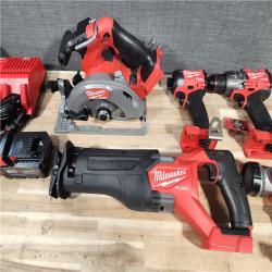 HOUSTON LOCATION - AS-IS M18 FUEL 18V Lithium-Ion Brushless Cordless Combo Kit (5-Tool) with Two 5.0 Ah Batteries  1 Charger 1 Tool Bag