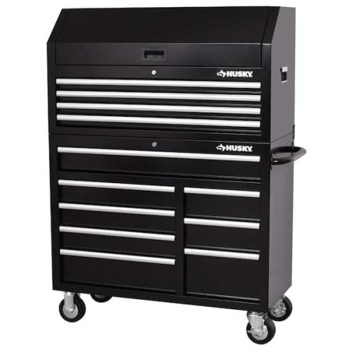 Phoenix Husky Standard Duty 42 in. W x 18 in. D 12-Drawer Gloss Black Rolling Tool Chest Combo
