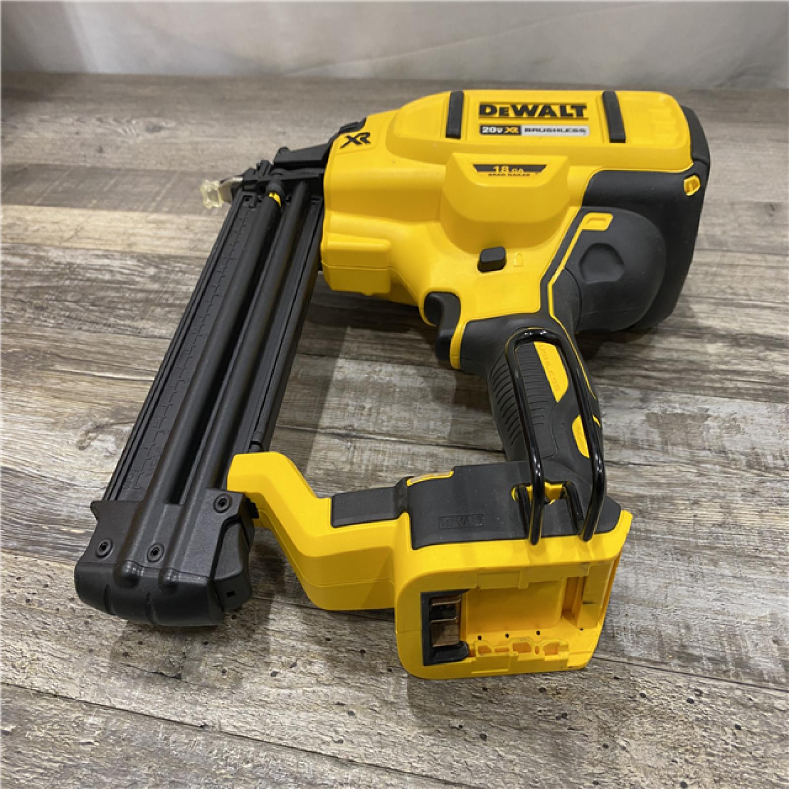 AS-IS DEWALT 20V MAX XR Lithium-Ion Electric Cordless 18-Gauge Brad Nailer (Tool Only)