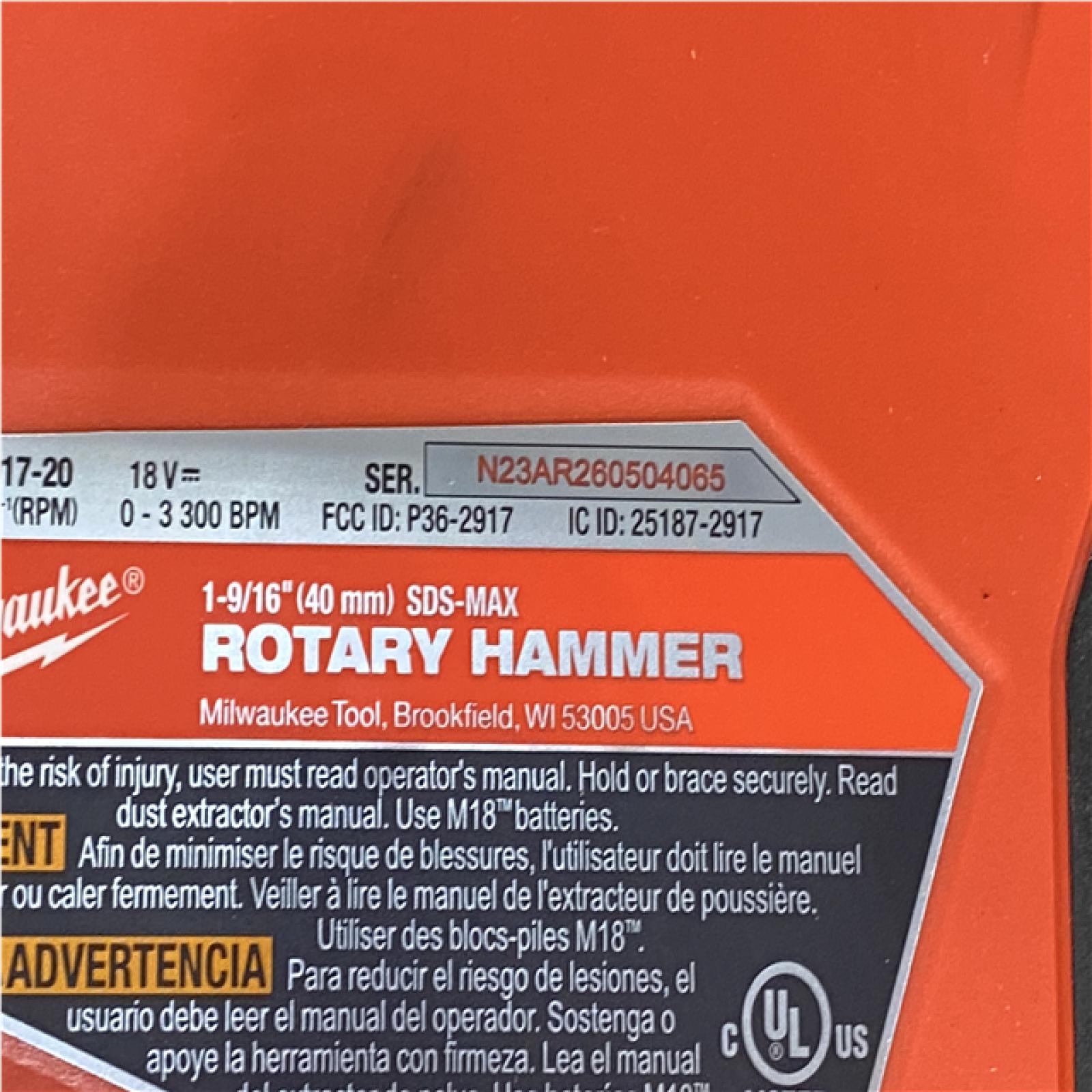 Milwaukee FUEL 18V Lithium-Ion Brushless Cordless 1-9/16 in. SDS-Max Rotary Hammer (Tool-Only)