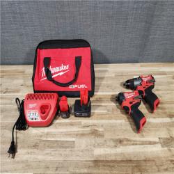 HOUSTON LOCATION - AS-IS Milwaukee  FUEL 12-Volt Lithium-Ion Brushless Cordless Hammer Drill and Impact Driver Combo Kit