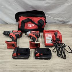 LIKE NEW! -Milwaukee 18V Cordless Brushed 2-Tool Drill/Driver and Impact Driver Kit
