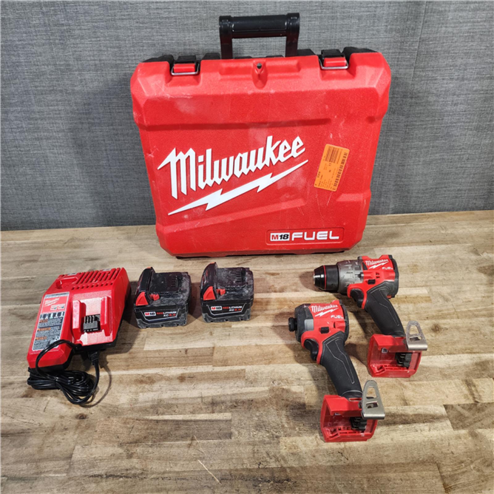 HOUSTON LOCATION - AS-IS MILWAUKEE FUEL 18V Lithium-Ion Brushless Cordless Hammer Drill and Impact Driver Combo Kit