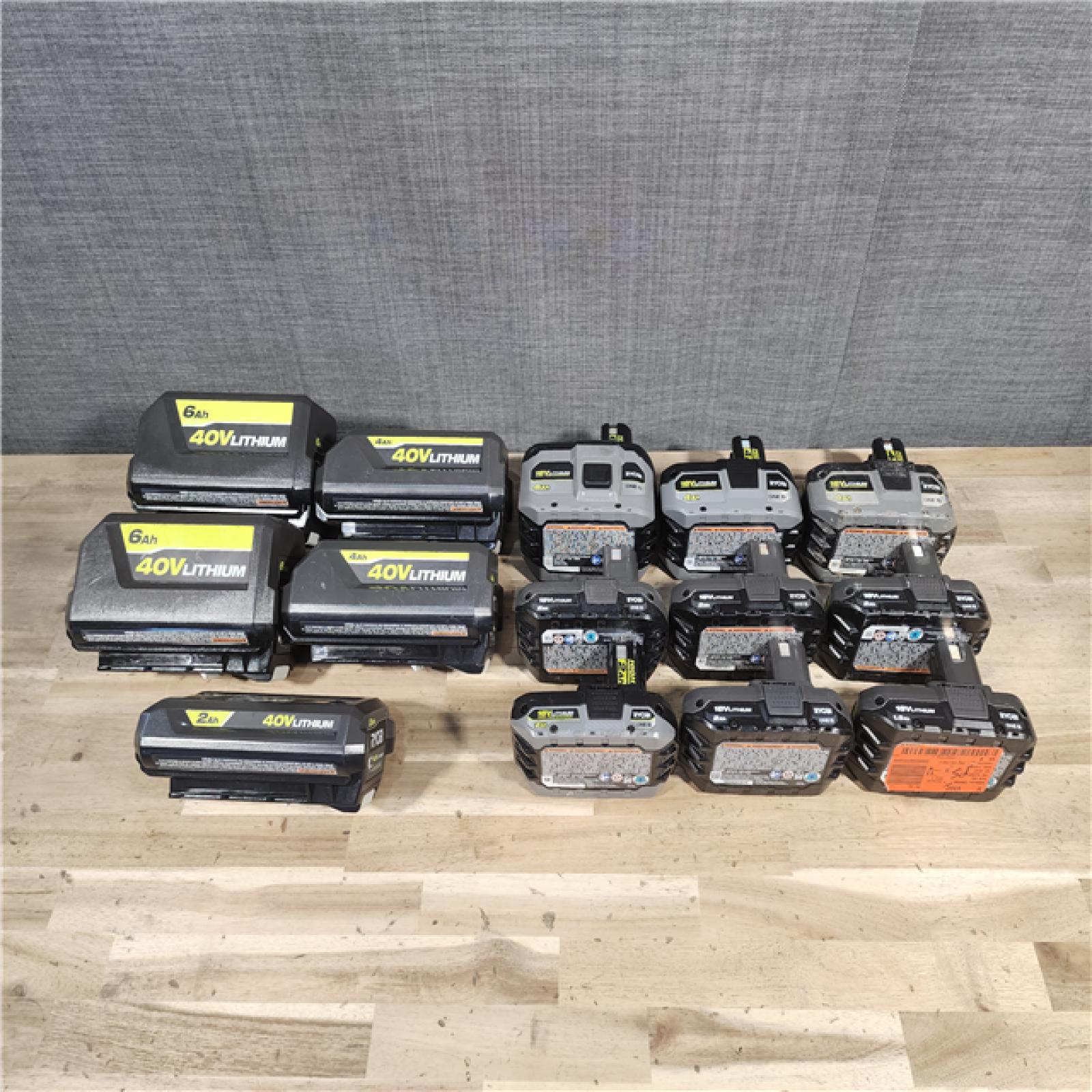 HOUSTON LOCATION - AS-IS RYOBI BATTERY PACK QTY - 14