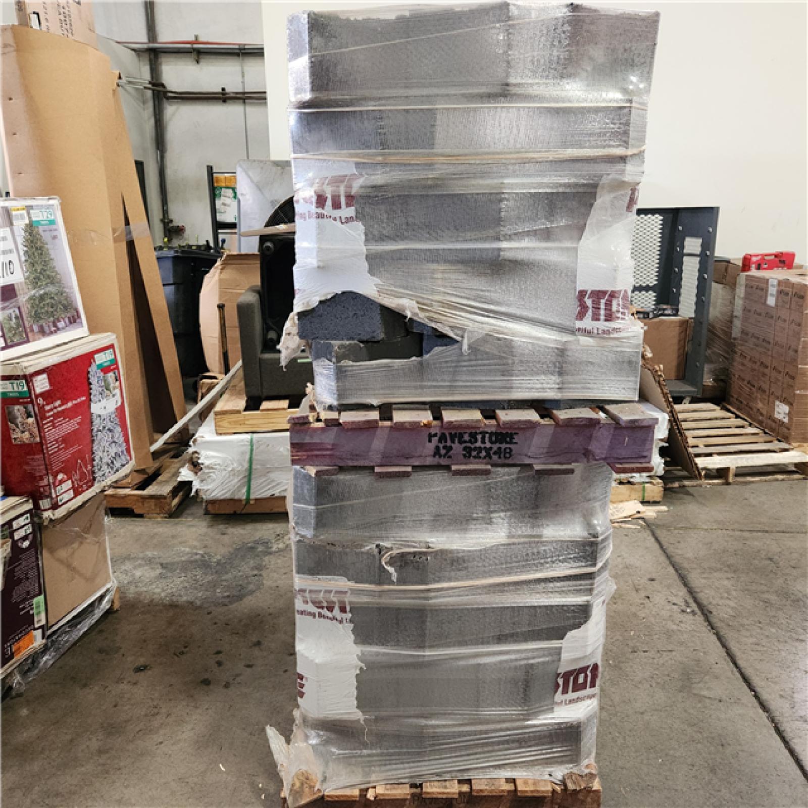 Phoenix Location Pavestone 4 in. x 12 in. x 7.5 in. Legacy Stone Deco Charcoal Pallet (90:Pcs 180:SF)