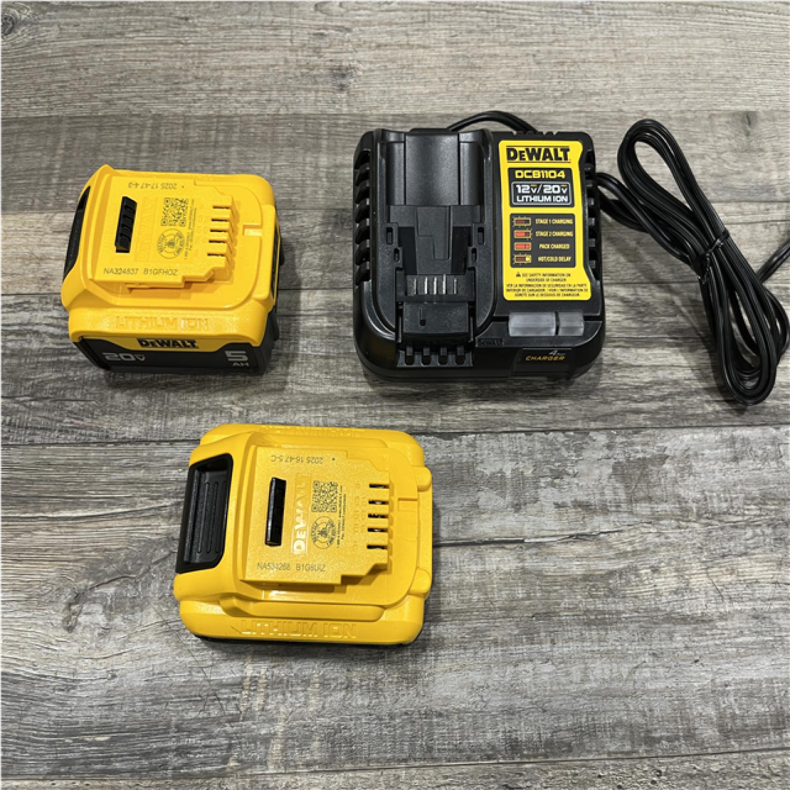 AS-IS DEWALT 20V MAX Lithium-Ion Starter Kit with 4.0 Ah and 5.0 Ah Batteries and Charger