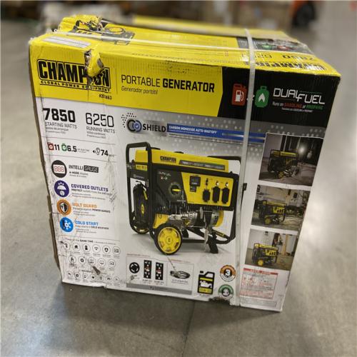 DALLAS LOCATION - Champion Power Equipment 7850/6250-Watt Recoil Start Gasoline and Propane Powered Dual Fuel Portable Generator with CO Shield