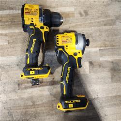 HOUSTON LOCATION - AS-IS Dewalt DCK225D2 20V MAX ATOMIC Brushless Compact Lithium-Ion 1/2 in. Cordless Drill Driver and 1/4 in. Impact Driver Combo Kit with 2 Batteries 2 Ah