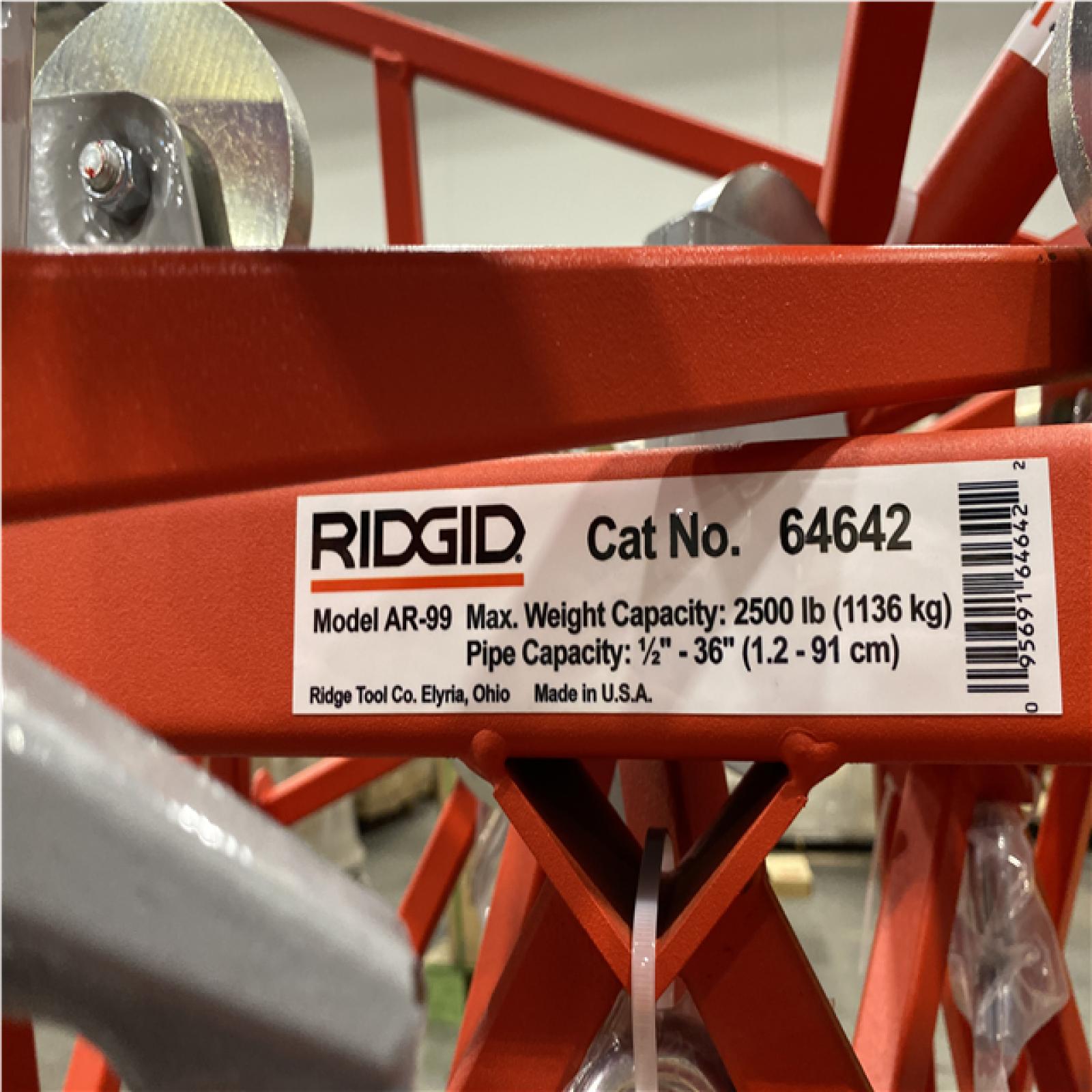 DALLAS LOCATION- AS-IS RIGID MIXED AR99 & RJ-99 Adjustable Roller Pipe Stand Pallet