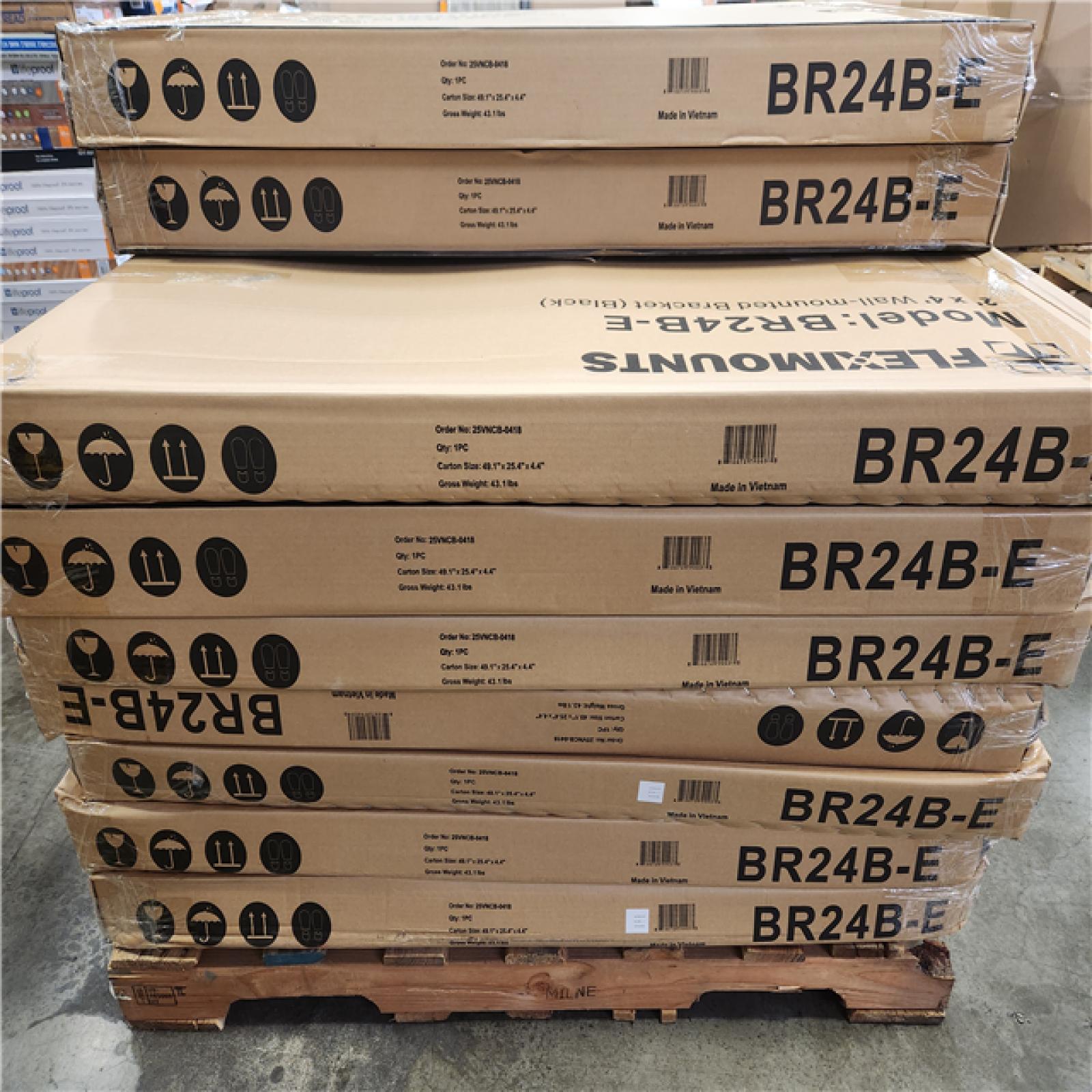 Phoenix NEW FLEXIMOUNTS 24 in. x 48 in. Heavy Duty Wall Shelf with Brackets in Black Pallet (12 Total (Retail Value $140 Each)