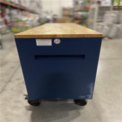 DALLAS LOCATION- AS-IS Husky Tool Storage Heavy Duty 84 in. W x 24 in. D Matte Blue Mobile Workbench Cabinet